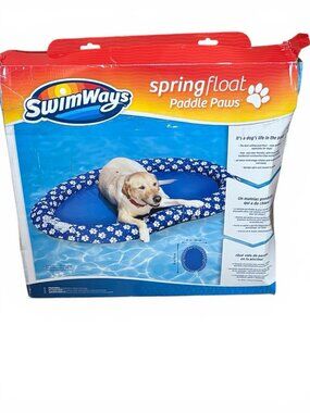 SwimWays Paddle Paws Spring Float Dog Raft, Large (65 lbs. and Up), Blue